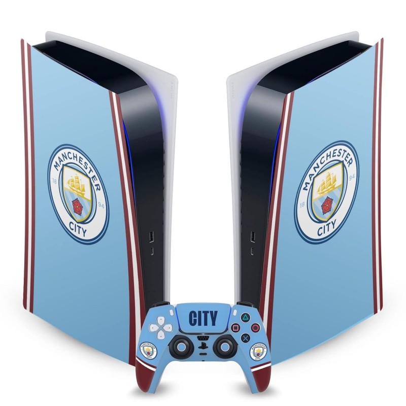 Head Case Designs Autocollant en vinyle pour plaque frontale de jeu sous licence officielle Manchester City Man City FC 2022/23 