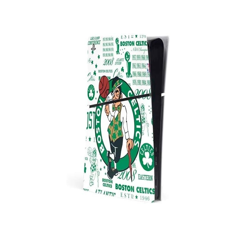 Skinit Decal Gaming Skin Compatible avec la console PS5 Slim Digital Edition - Design de explosion historique des Boston Celtics