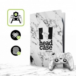 Autocollant en vinyle à motif marbre blanc, doré et gris Head Case Designs pour console Sony PlayStation 5 PS5 Slim Digital Edit