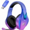 Casque de jeu sans fil PHOINIKAS pour PS4 PS5 PC Switch, casque de jeu sans fil 2,4 GHz avec micro antibruit amovible, son stéré