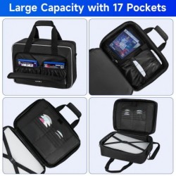 Étui de transport LEFOR·Z compatible avec PS5/PS4, sac de rangement de voyage à 17 poches avec rembourrage épais compatible avec