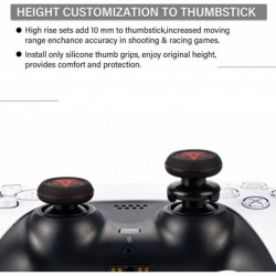 Extension de joystick FPS x 2 et housse de poignée en caoutchouc et silicone d'impression x 4 pour manette PS5 Dualsenese et PS4