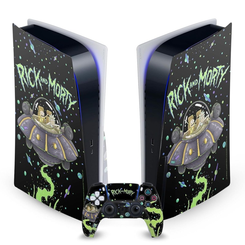 Head Case Designs Autocollant de protection en vinyle pour façade de jeu Rick And Morty The Space Cruiser sous licence officiell