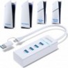 Hub USB pour PS5, répartiteur USB 3.0 à 4 ports, hub de chargement USB haute vitesse pour console PS5 Slim, extension de port US