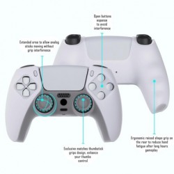 Coque en silicone antidérapante transparente PlayVital Pure Series pour manette PS5, étui en caoutchouc souple pour manette sans