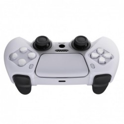 Coque en silicone antidérapante transparente PlayVital Pure Series pour manette PS5, étui en caoutchouc souple pour manette sans