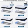 Support PS5 horizontal pour PS5 Slim/PS5 Disc & Digital Console, conception évolutive pour support horizontal PS5 Slim avec vis 