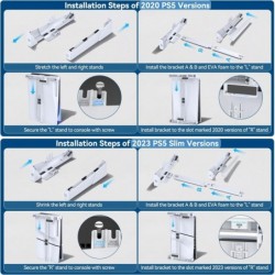 Support PS5 horizontal pour PS5 Slim/PS5 Disc & Digital Console, conception évolutive pour support horizontal PS5 Slim avec vis 
