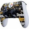 Skinit Decal Gaming Skin Compatible avec le contrôleur PS5 DualSense Edge Pro - Design Black Blast des Pittsburgh Steelers de la