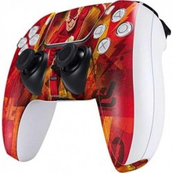 Skinit Decal Gaming Skin Compatible avec le contrôleur PS5 - Design de pose d'action Flash DC Comics sous licence officielle