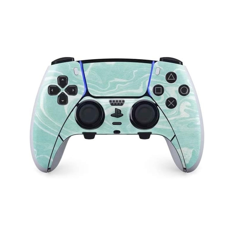 Skinit Decal Gaming Skin Compatible avec la manette PS5 DualSense Edge Pro - Motif marbré menthe