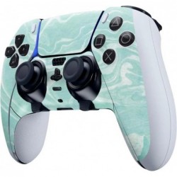 Skinit Decal Gaming Skin Compatible avec la manette PS5 DualSense Edge Pro - Motif marbré menthe