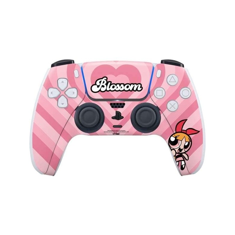 Skinit Decal Gaming Skin Compatible avec le contrôleur PS5 - Design de cœurs roses en fleurs Powerpuff Girls de Cartoon Network 