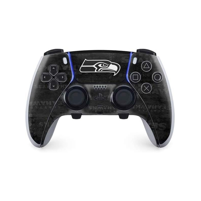 Skinit Decal Gaming Skin Compatible avec le contrôleur PS5 DualSense Edge Pro - Design noir et blanc sous licence officielle NFL