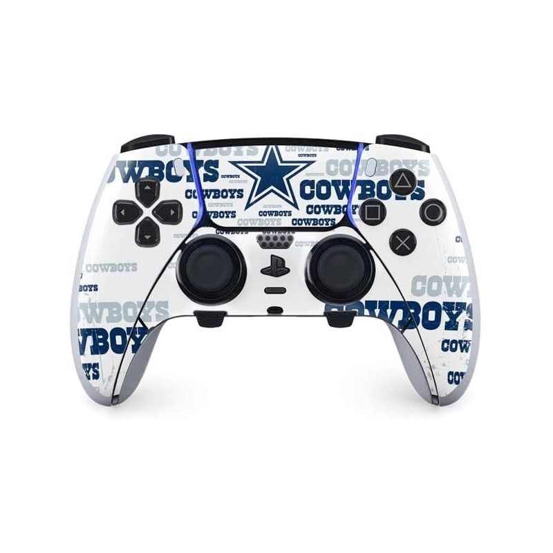 Skinit Decal Gaming Skin Compatible avec le contrôleur PS5 DualSense Edge Pro - Design Blue Blast des Dallas Cowboys sous licenc